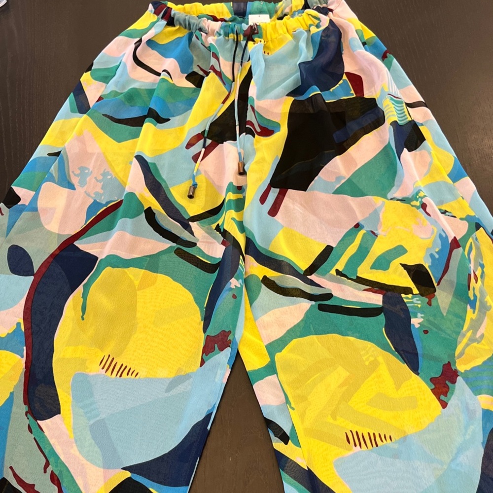 Colorful Abstract Mesh Beach Pants